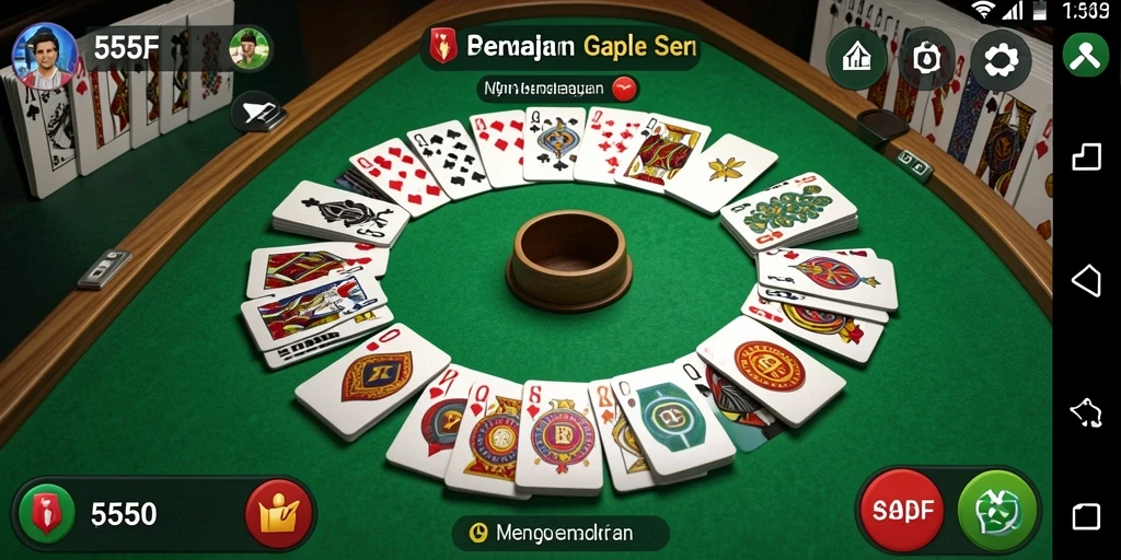 Screenshot gameplay 555F menampilkan momen seru permainan Gaple.