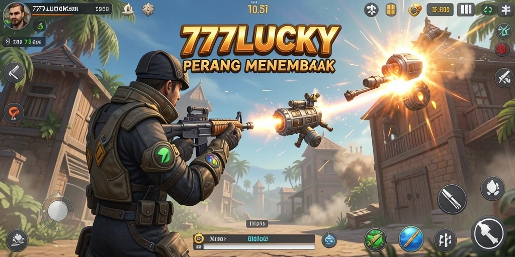 Gameplay menembak intens di 777LUCKY dengan aksi seru.
