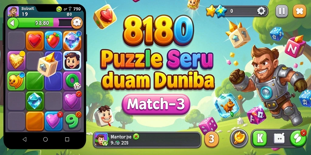 Screenshot game 8180 menampilkan gameplay Match-3 yang memikat.