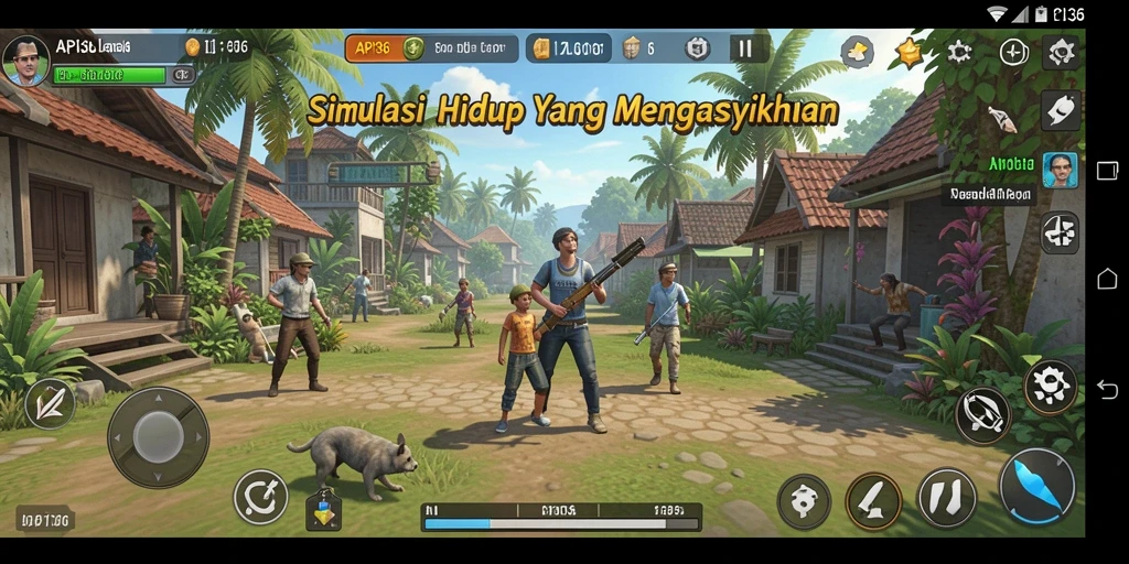 Tampilan gameplay menarik dari API36 dalam simulasi hidup sehari-hari.