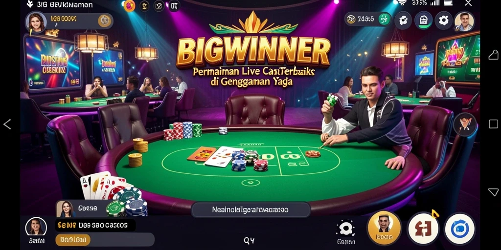 Tampilan gameplay Live Casino yang memukau di BIGWINNER.