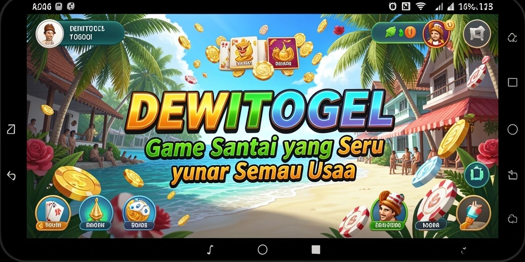Screenshot gameplay DEWITOGEL dengan tampilan karakter yang ceria dan berwarna-warni.
