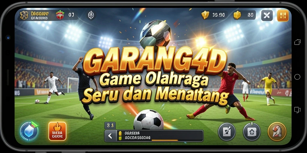 Screenshot utama menunjukkan gameplay intens dengan aksi olahraga.