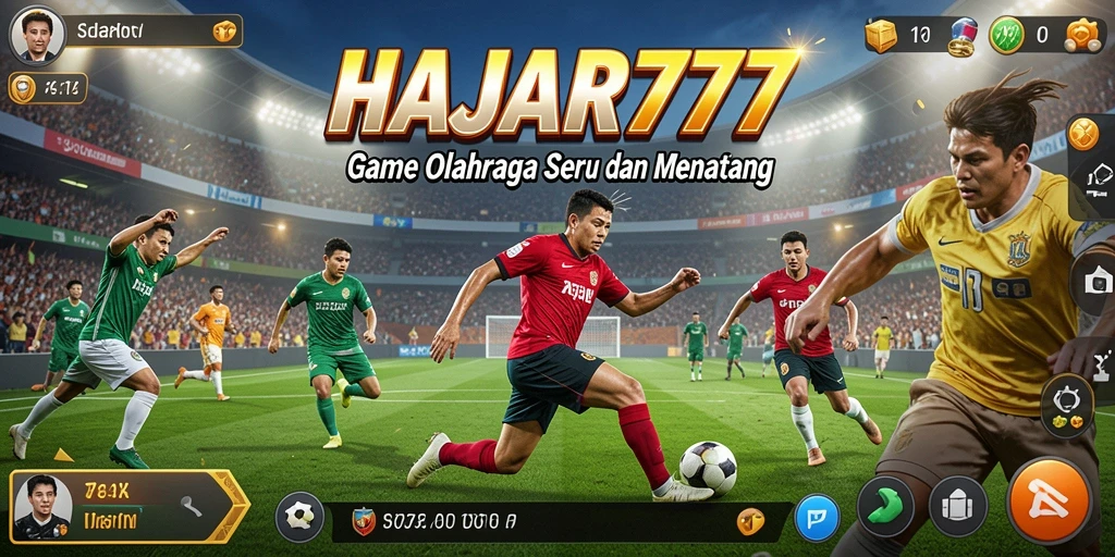 Tampilan gameplay menarik dari HAJAR777 dengan aksi olahraga yang seru.