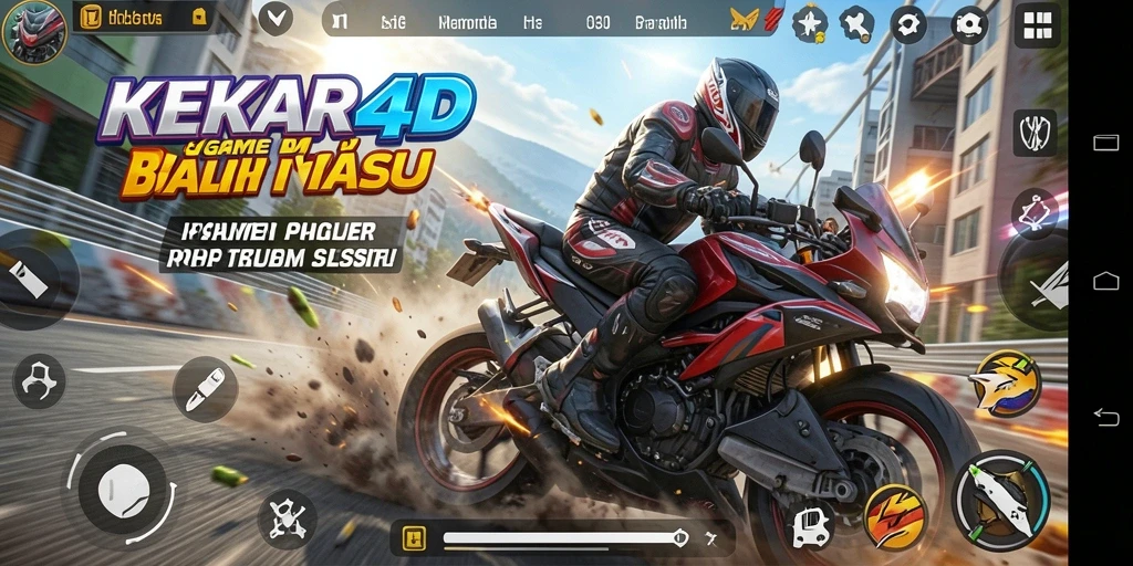Tampak gameplay balap motor yang mendebarkan di KEKAR4D.