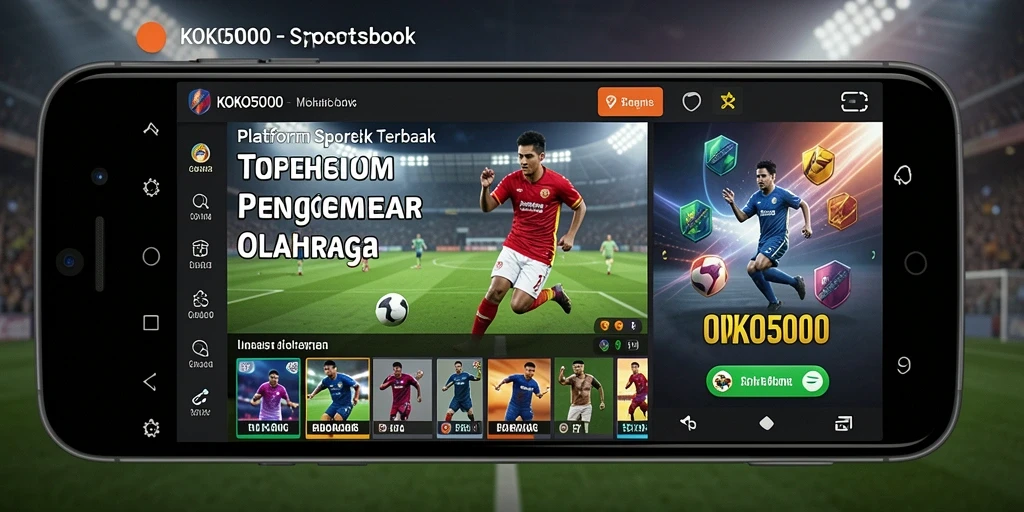 Tampilan utama KOKO5000 dengan berbagai pilihan taruhan olahraga.