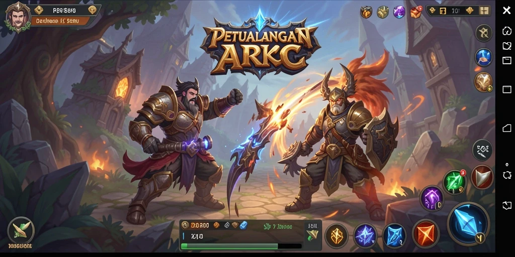 Screenshot menampilkan pertarungan seru dalam game ARPG RP8.